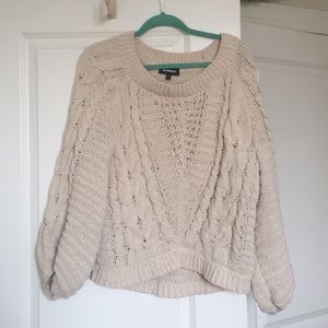 Express Chenille Balloon Sleeve Sweater